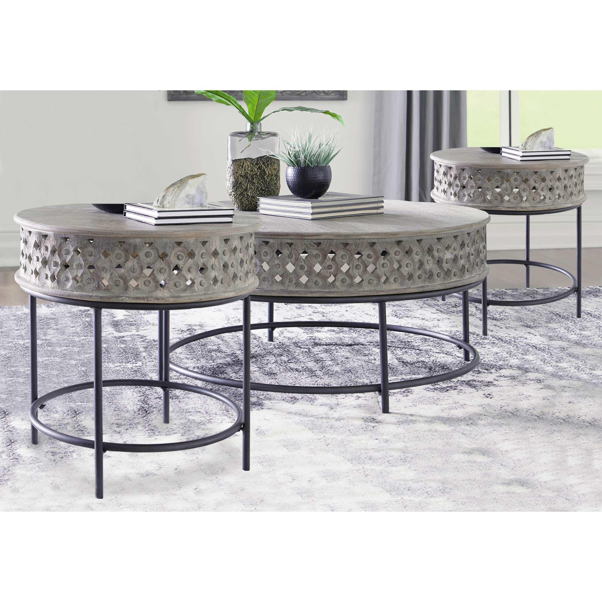 Rent to Own Ashley 3 Piece Rastella Coffee Table & End Table Set at